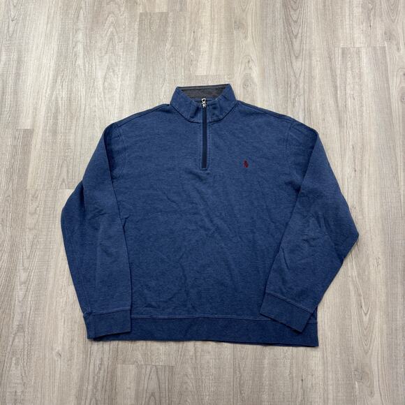 Polo Ralph Lauren 1/4 Zip Pullover Men's Extra Large XL Blue Preppy Office - Picture 1 of 8